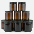 16 oz Amber Candle Jars with Lids – Set of 12